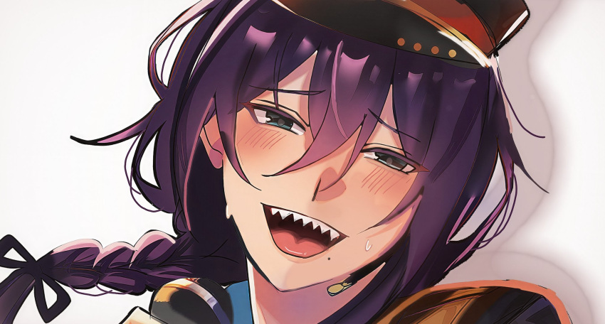 1boy, ayase_mayoi, black_hat, black_ribbon, blue_eyes, braid, commentary_request, ensemble_stars!