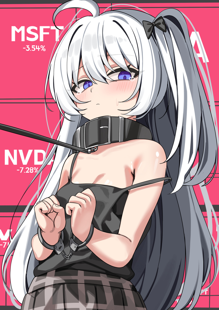 1girl, absurdres, ahoge, armpit_crease, artist_request, ataraxia_(hwangabi), bare_shoulders, belt_collar