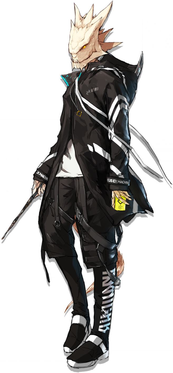 12f_(arknights), 1boy, arknights, cellphone, coat, full_body, highres, long_sleeves