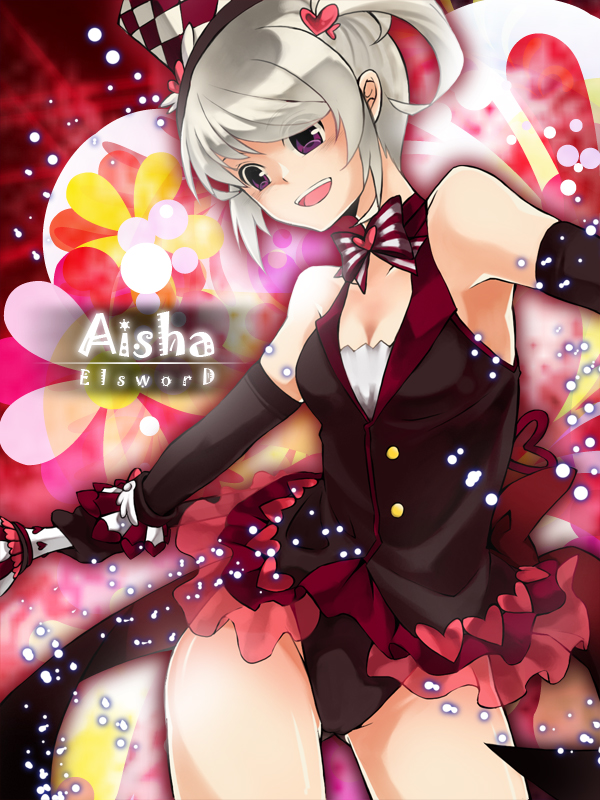 black_gloves, bow, bowtie, character_name, elbow_gloves, elsword, frills, gloves