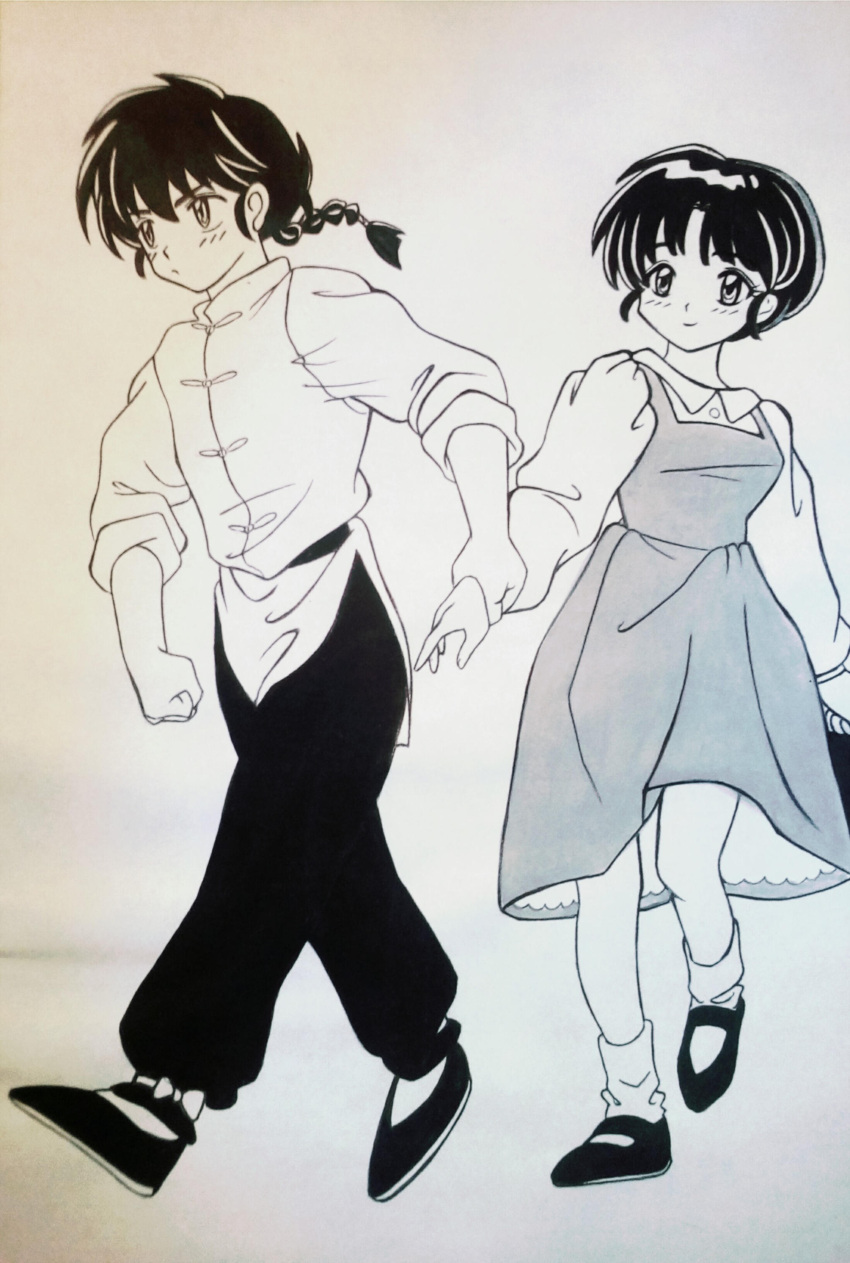 1boy, 1girl, absurdres, braid, chinese_clothes, closed_mouth, fanfiction_available, frown