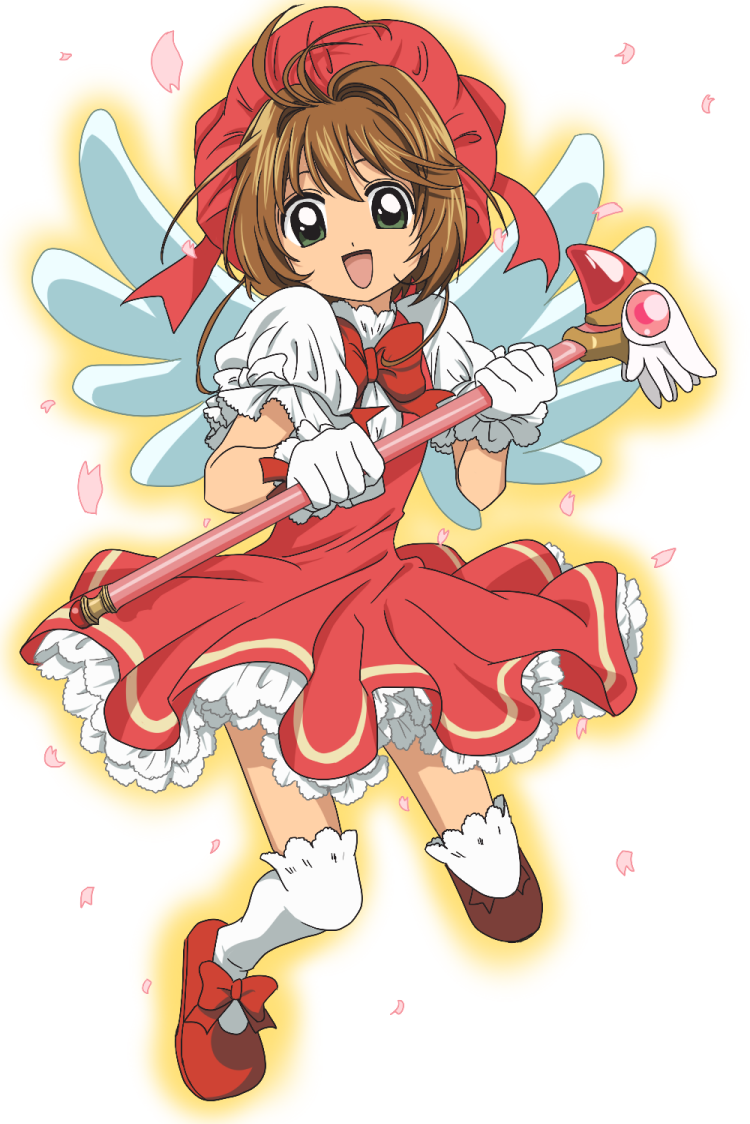 card_captor_sakura, cardcaptor_sakura, child, compacthuman, dress, fuuin_no_tsue, gloves, green_eyes