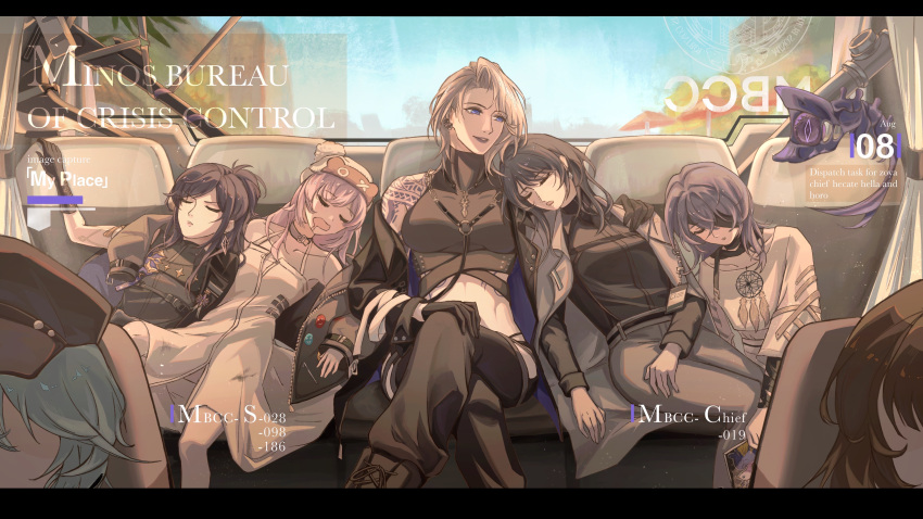 5c199645000000000602b330, 6+girls, absurdres, black_shirt, chest_harness, chief_(path_to_nowhere), chinese_commentary, commentary_request