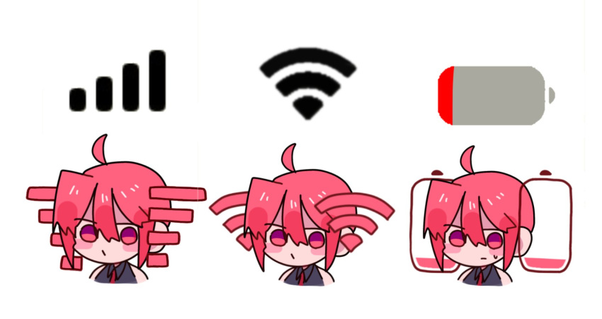1girl, battery_indicator, blush_stickers, commentary_request, drill_hair, highres, kasane_teto, kasane_teto_(utau)