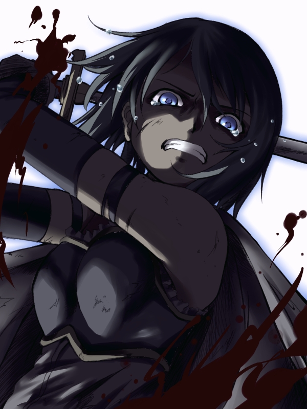 blue_eyes, blue_hair, futakabe, magical_girl, mahou_shoujo_madoka_magica, miki_sayaka, short_hair, sword