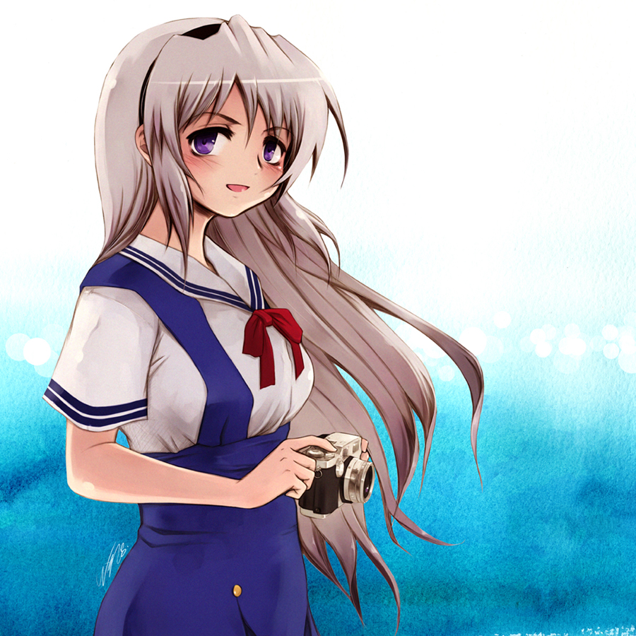 clannad, hairband, long_hair, messiah, messiah_cage, purple_eyes, sakagami_tomoyo, school_uniform