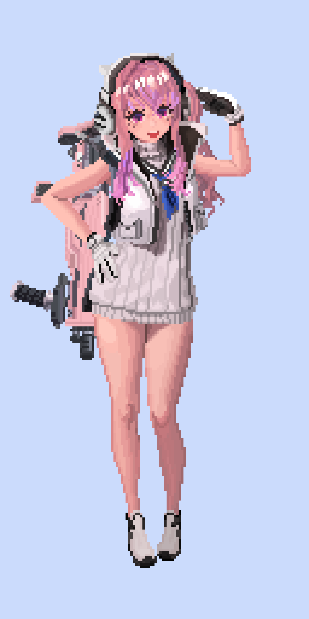 1girl, absurdres, bare_shoulders, blush, breasts, commentary, derivative_work, english_commentary