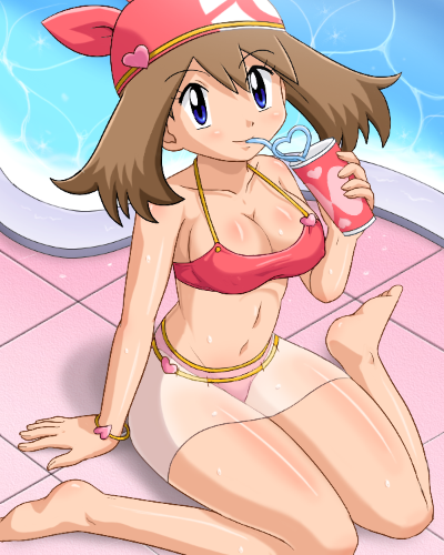 1girl, bikini, blush, breasts, haruka_(pokemon), large_breasts, long_hair, pokemoa