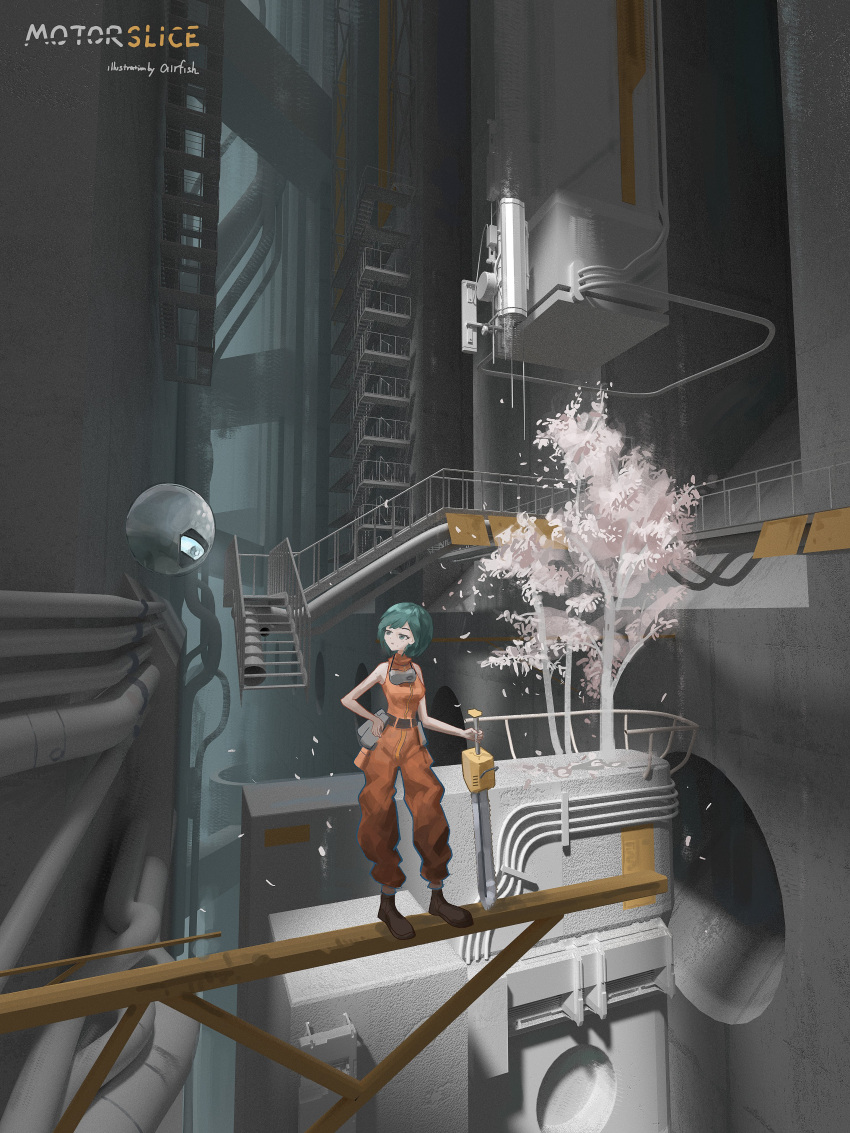 1girl, 3d_background, absurdres, airfish_(lefko_d), alley, ankle_boots, aqua_eyes, aqua_hair