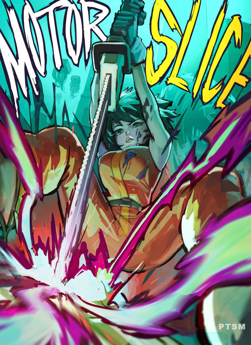 1girl, aqua_hair, armpits, arms_up, bare_arms, battle, blue_background, breasts