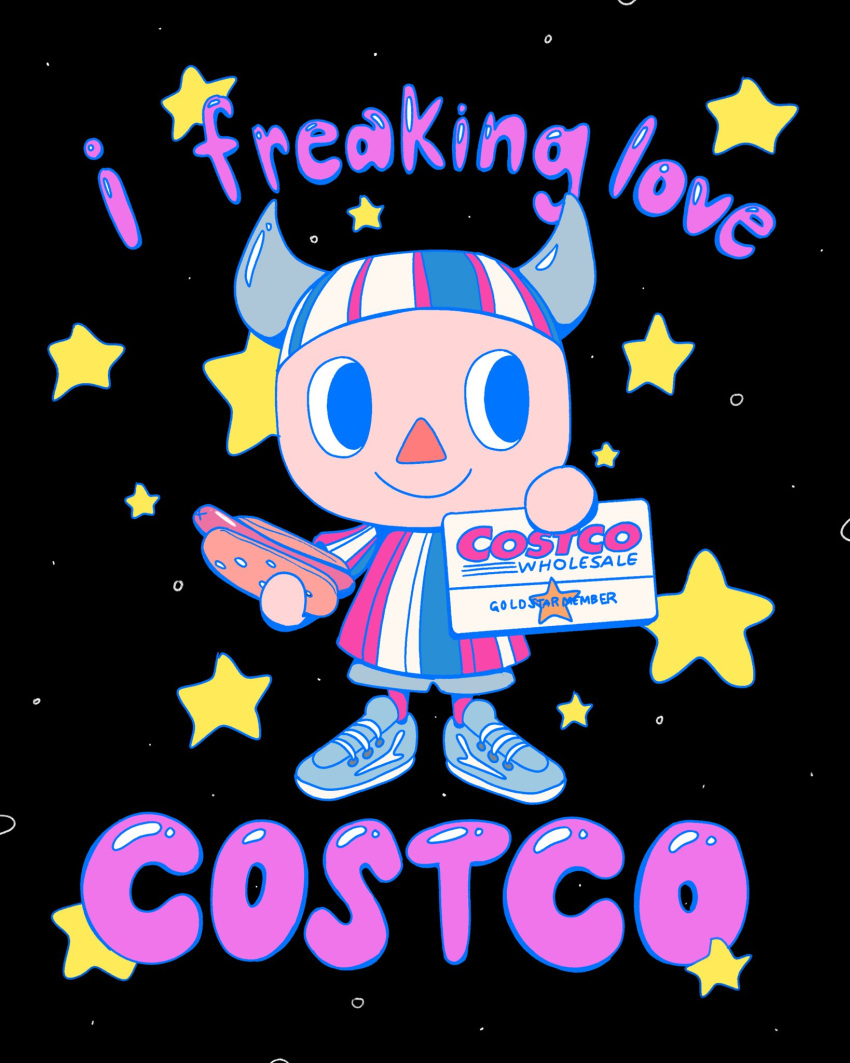 1boy, animal_crossing, black_background, card, chibi, chibi_only, commentary, costco