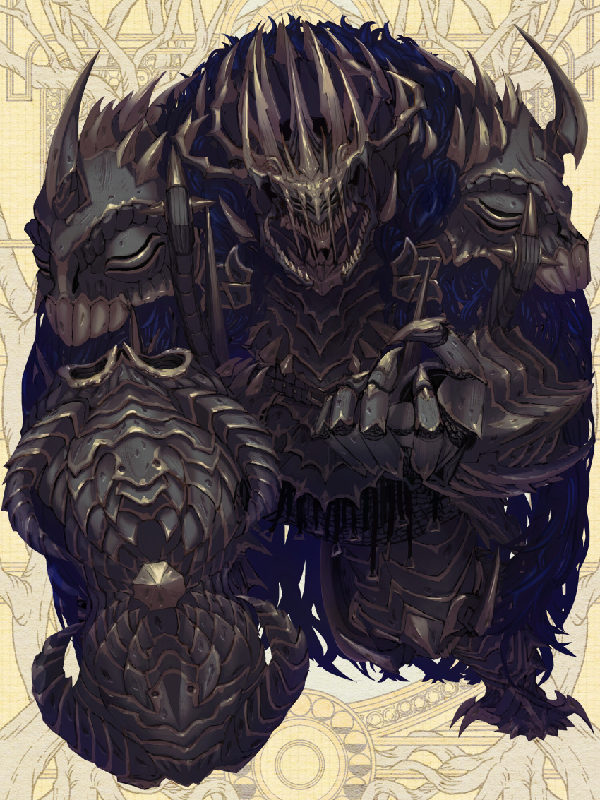 1boy, armor, balzac_granberg, black_gloves, dairoku_ryouhei, facing_viewer, full_body, gloves