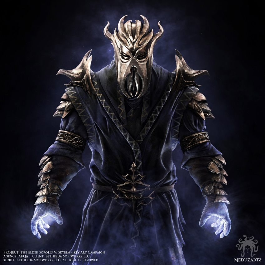 1boy, 3d, armor, artist_name, belt, black_background, black_robe, bracer