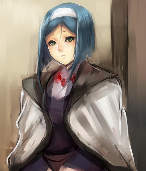 blue_hair, character_request, copyright_request, green_eyes, hairband, noora_to_koku_no_koubou, sasaki_ryou, short_hair