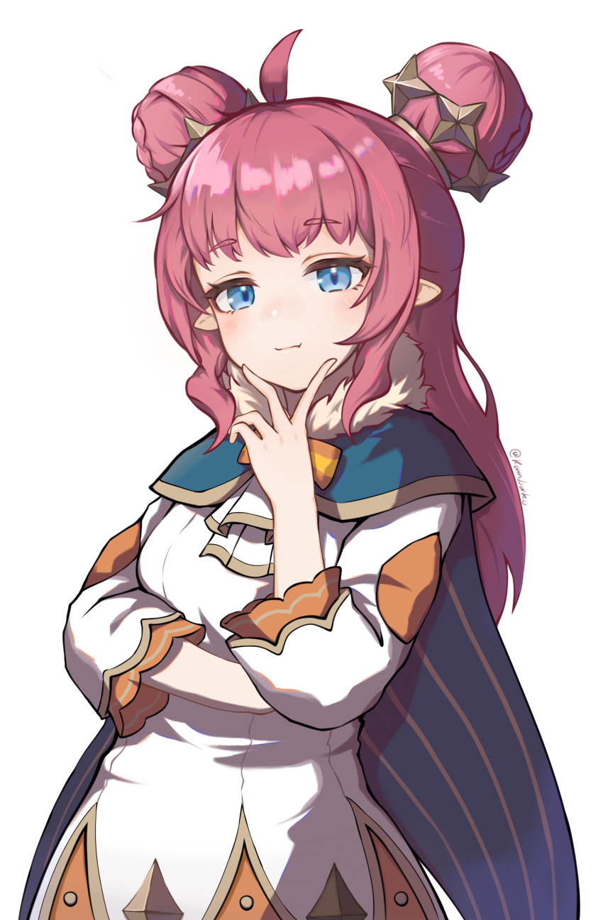 1girl, absurdres, ahoge, barefoot, blue_eyes, blush, brown_skirt, commentary_request