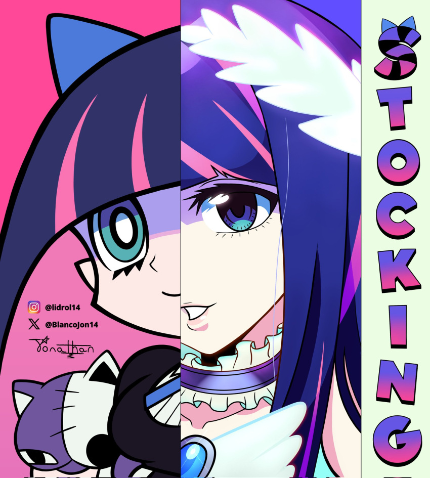 1girl, artist_name, blancojon14, blue_eyes, blue_hair, character_name, highres, honekoneko_(psg)