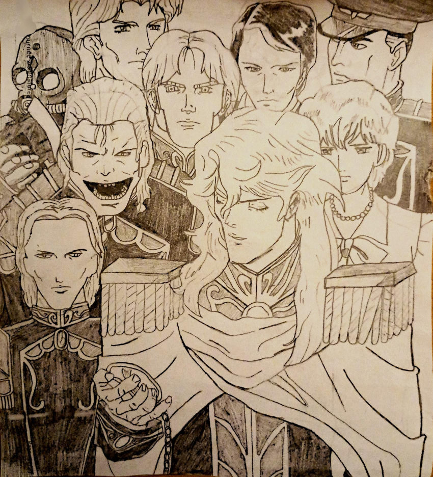 axe, cape, epaulettes, ernst_von_eisenach, fritz_josef_bittenfeld, galactic_empire_(gin'eiden), gas_mask, ginga_eiyuu_densetsu