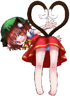 1girl, aikawa_razu, animal_ears, animated, animated_gif, ass, bent_over, blinking, cat_ears, cat_tail, chen, child, ear_wiggle, earrings, fang, female, from_behind, gif, hat, heart, heart_tail, jewelry, looking_back, lowres, multiple_tails, open_mouth, panties, pantyshot, short_hair, solo, tail, touhou, transparent_background, underwear, white_panties