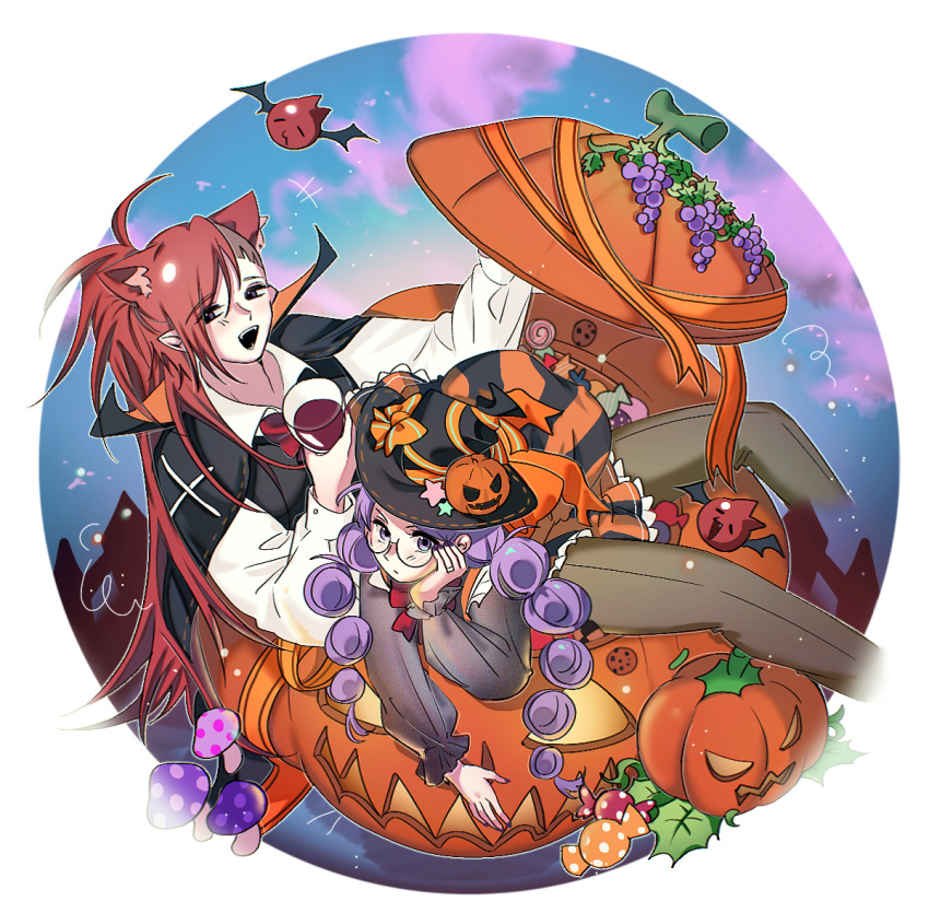 +++, 1boy, 1girl, :d, :|, alchemist_cookie, alcohol, alternate_skin_color