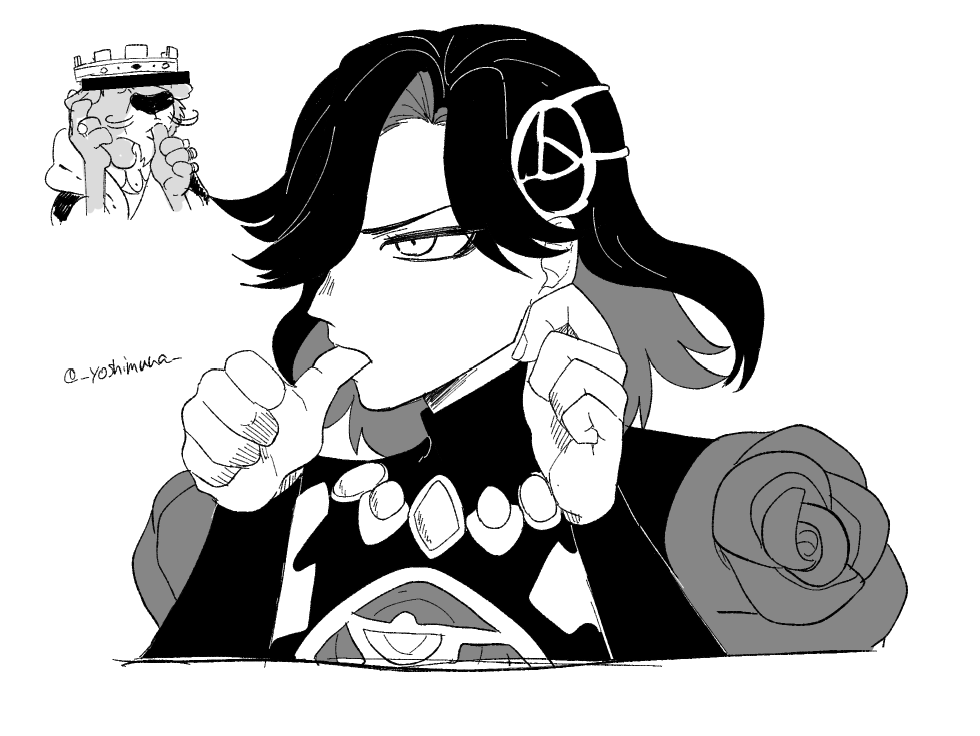 2boys, bar_censor, censored, colored_inner_hair, commentary_request, crossover, crown, fate/grand_order