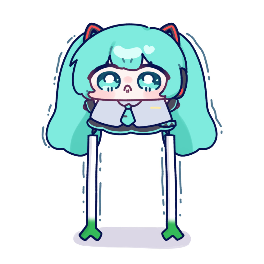 1girl, aqua_eyes, aqua_hair, balancing, blush_stickers, bright_pupils, chibi, chibi_only