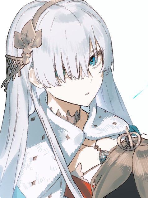 1girl, anastasia_(fate), blue_eyes, doll, fate/grand_order, fate_(series), gold_hairband, grey_hair