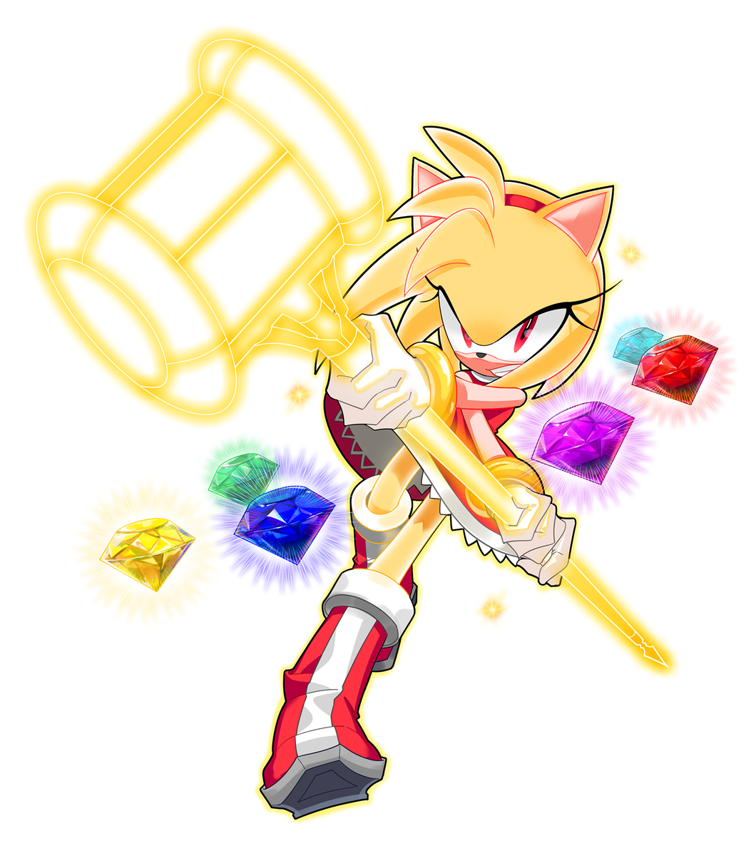 1girl, amy_rose, animal_nose, bad_id, bad_twitter_id, blue_gem, boots, chaos_emerald