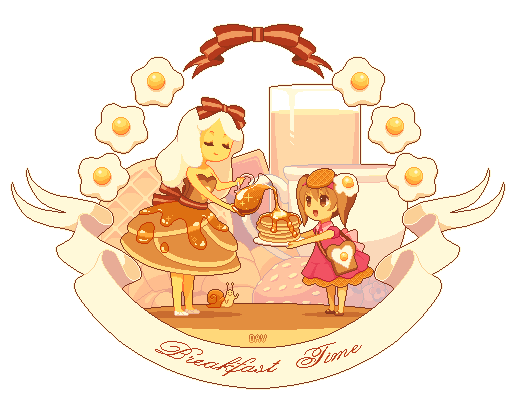 2girls, adventure_time, bacon, bow, breakfast_princess, child, closed_eyes, dav-19