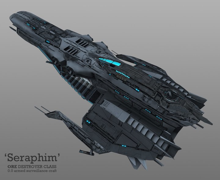autodesk_3ds_max_(medium), cannon, commentary, concept_art, destroyer_(eve_online), english_commentary, english_text, eve_online, from_above, glowing, grey_background, grey_theme, lobaud, no_humans, original, outer_ring_excavations_(eve_online), photoshop_(medium), realistic, science_fiction, simple_background, spacecraft, spacecraft_turret, talos_(eve_online), vehicle_focus