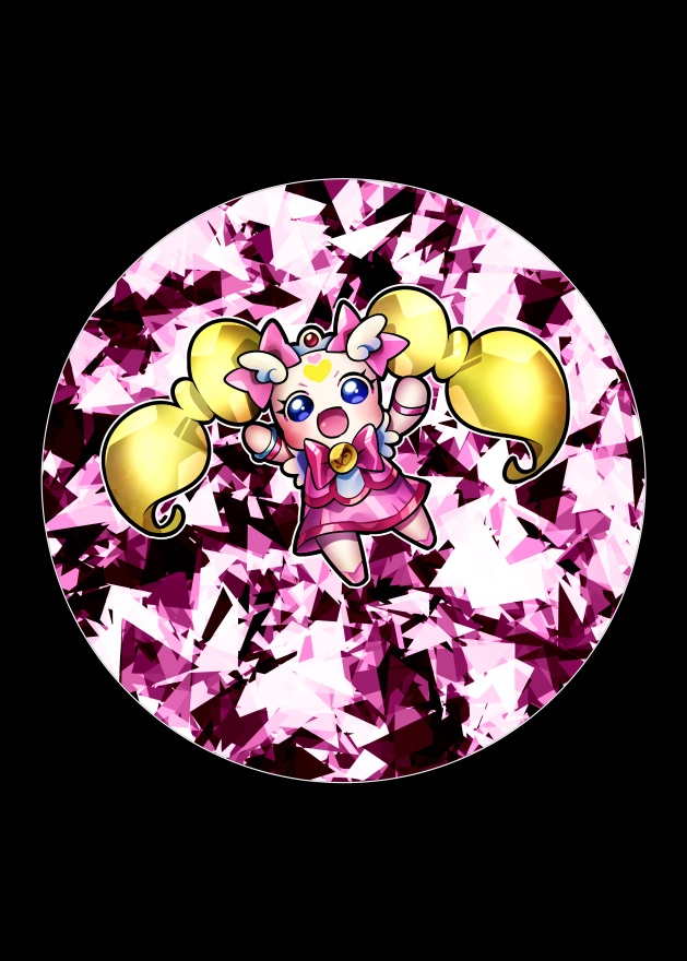 1girl, black_background, blonde_hair, blue_eyes, bow, candy_(precure), commentary_request, cure_candy