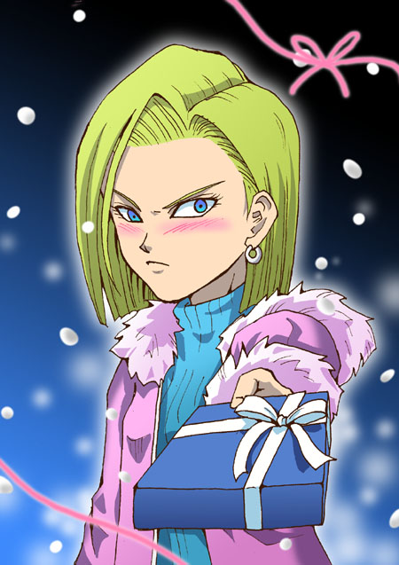 android_18, blonde_hair, blue_eyes, blush, dragon_ball, dragon_ball_z, dragonball, dragonball_z