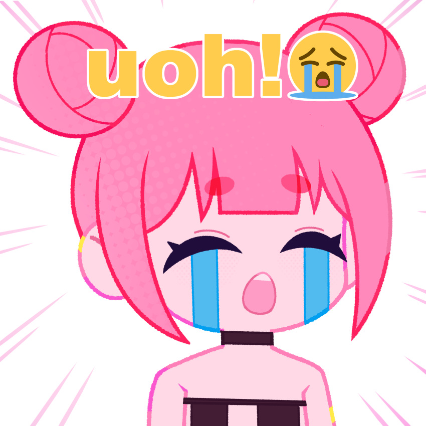 1girl, absurdres, black_choker, blunt_bangs, center-flap_bangs, chibi, choker, closed_mouth