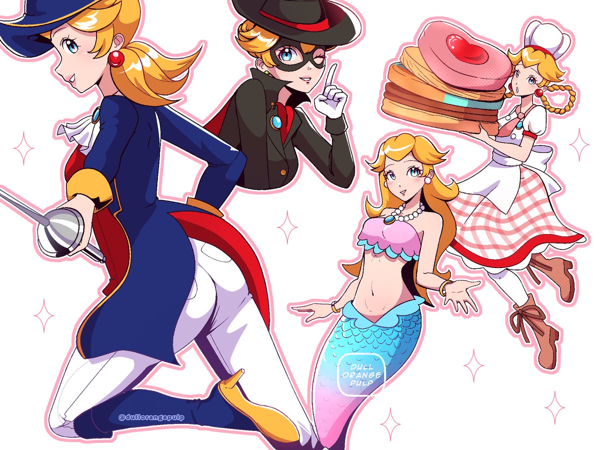 1girl, apron, artist_name, ascot, black_hat, black_jacket, black_mask, blonde_hair