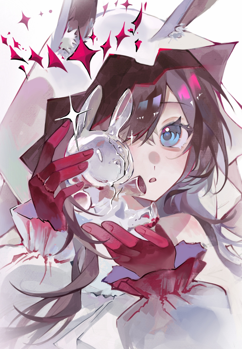 1girl, amiya_(arknights), amiya_(medic)_(arknights), amiya_(medic)_(the_unbounded_folio)_(arknights), animal_ears, arknights, blue_eyes, chinese_commentary