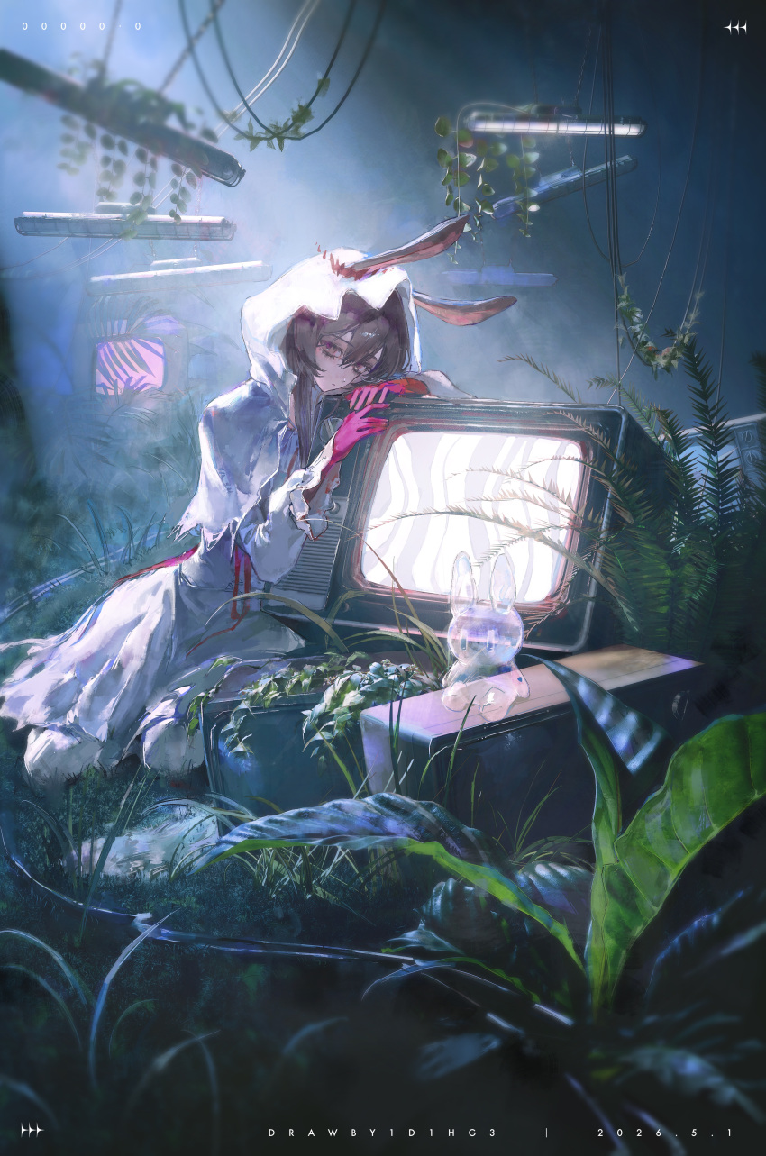 1girl, absurdres, alariess, amiya_(arknights), amiya_(medic)_(arknights), amiya_(medic)_(the_unbounded_folio)_(arknights), animal_ears, arknights