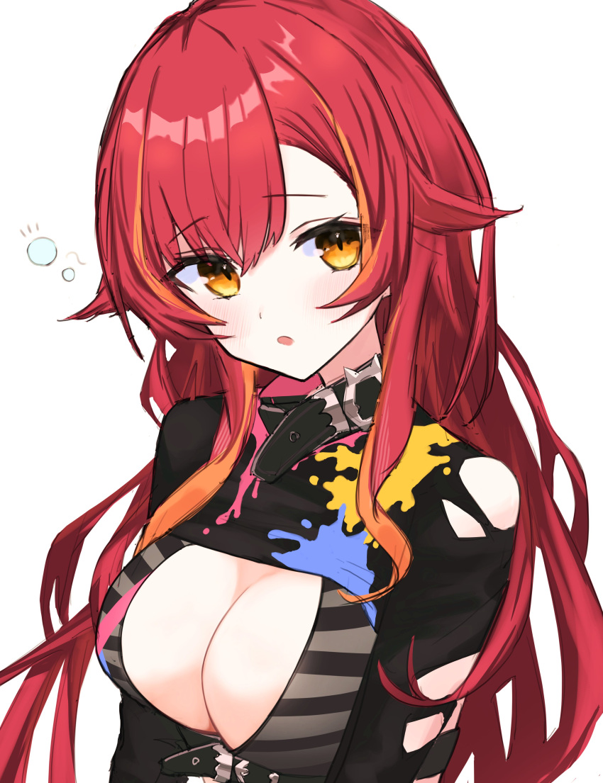 absurdres, belt, breasts, choker, cleavage_cutout, clothing_cutout, highres, kyu_kyoo