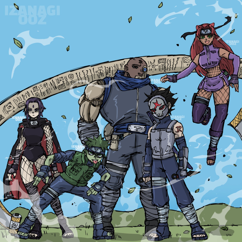2girls, 3boys, beast_boy_(dc), blackfire, colored_sclera, colored_skin, dc_comics, forehead_jewel