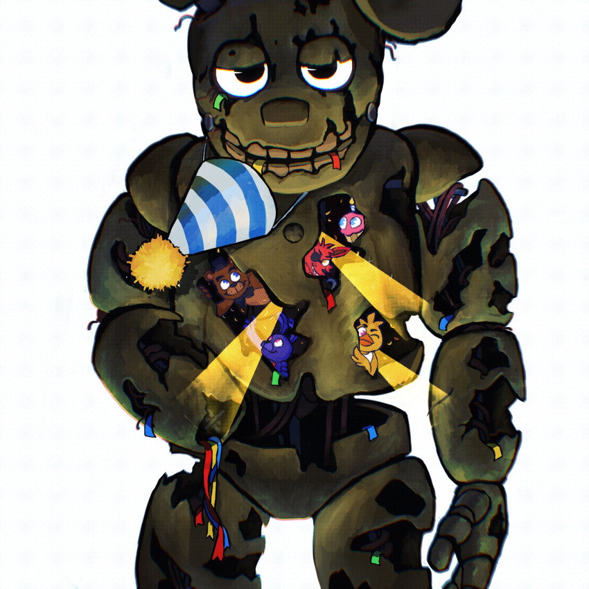 1girl, 482egg, 4boys, animal_nose, bonnie_(fnaf), chibi, chica, commentary