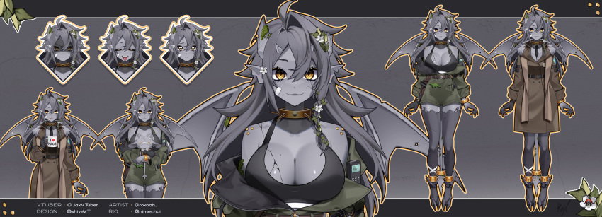 1girl, absurdres, ahoge, anklet, belt, bracelet, breasts, broken_horn