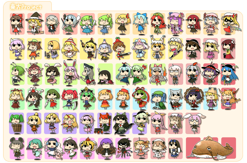 aki_minoriko, aki_shizuha, alice_margatroid, chen, chibi, cirno, crayon_shin-chan, daiyousei