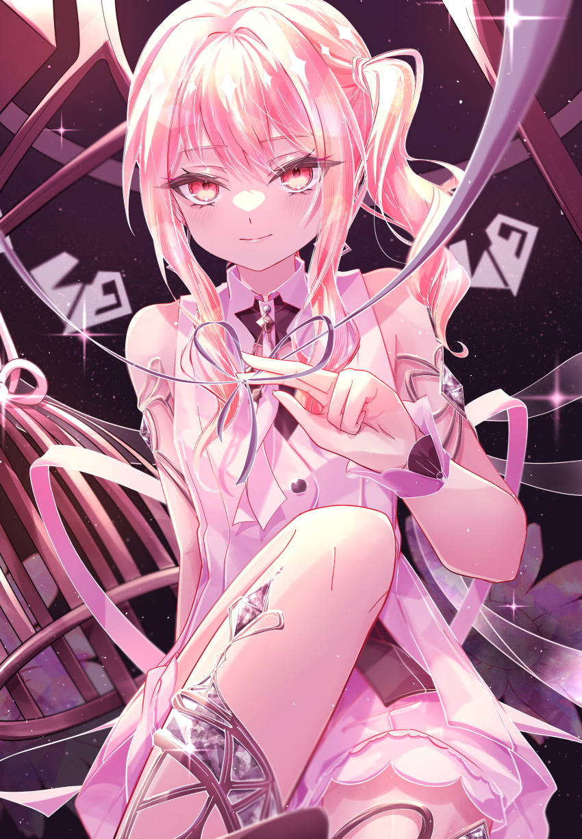 1other, absurdres, akiyama_mizuki, androgynous, armpits, bare_arms, bare_shoulders, body_jewelry