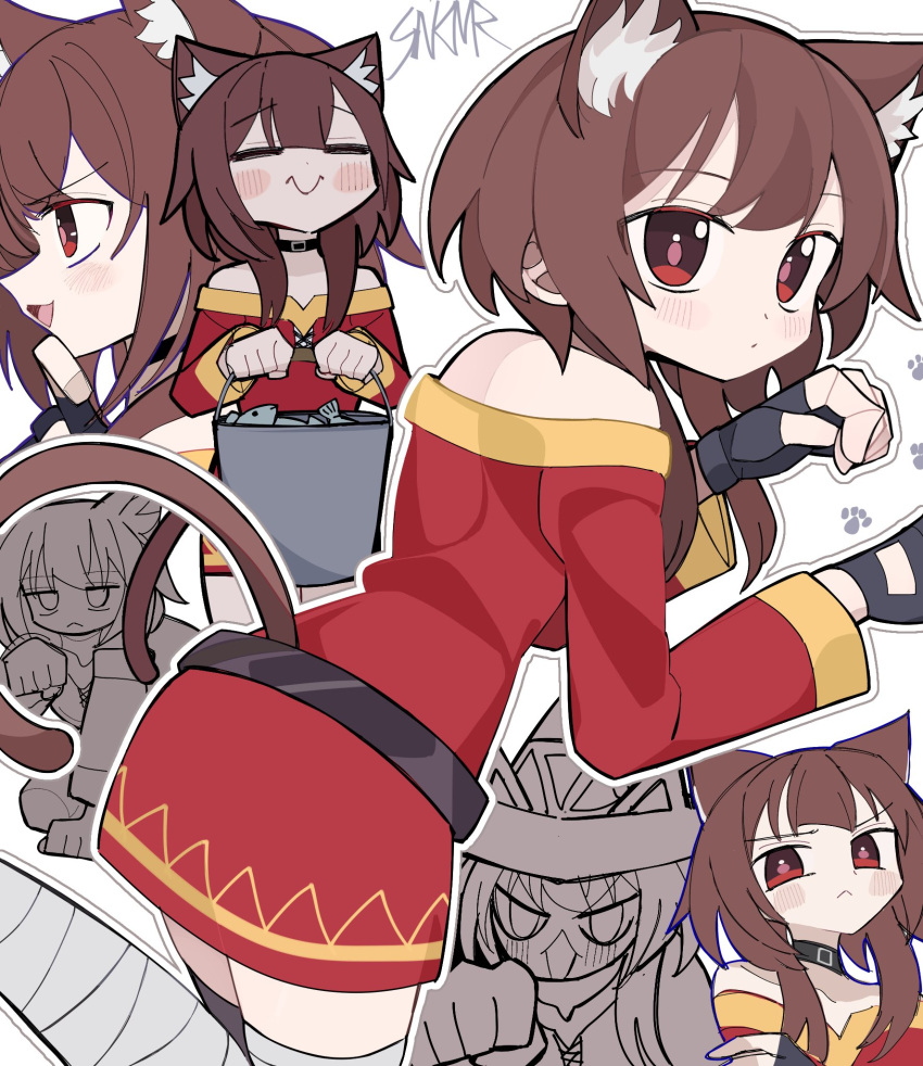 1girl, :<, :d, =_=, animal, animal_ear_fluff, animal_ears, artist_name
