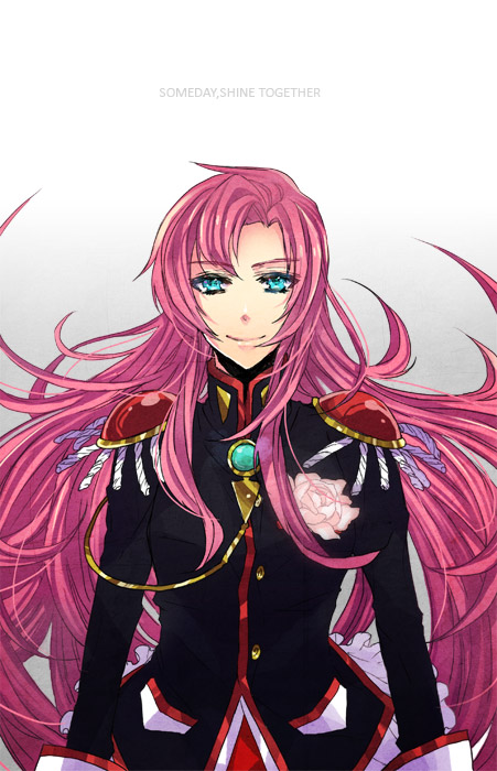 english, flower, long_hair, pink_hair, rose, school_uniform, shoujo_kakumei_utena, tako_rii