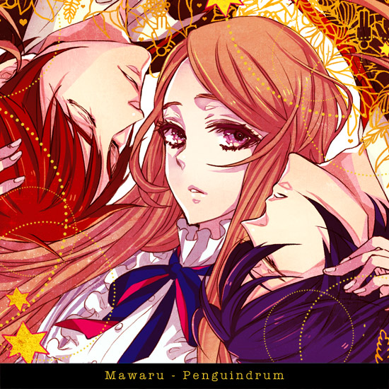 blue_hair, brown_hair, closed_eyes, long_hair, looking_at_viewer, mawaru_penguindrum, multiple_boys, purple_eyes