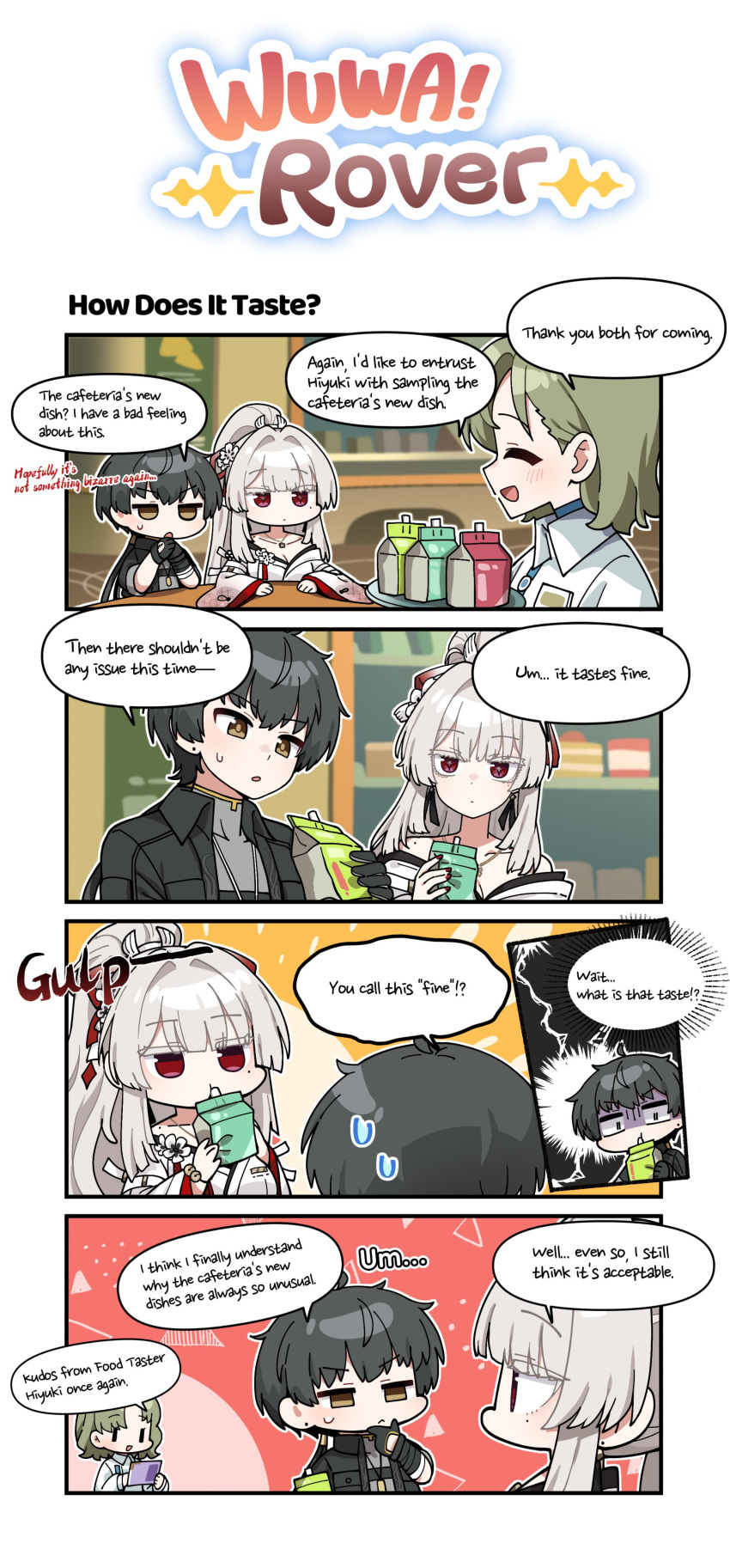 1boy, 2girls, absurdres, black_gloves, black_hair, black_jacket, breasts, chibi