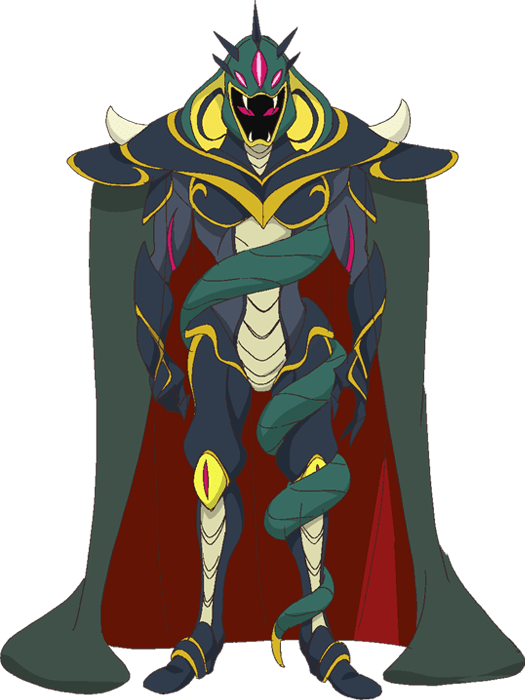 1other, cape, darknest, full_body, gloves, green_cape, official_art, pink_eyes