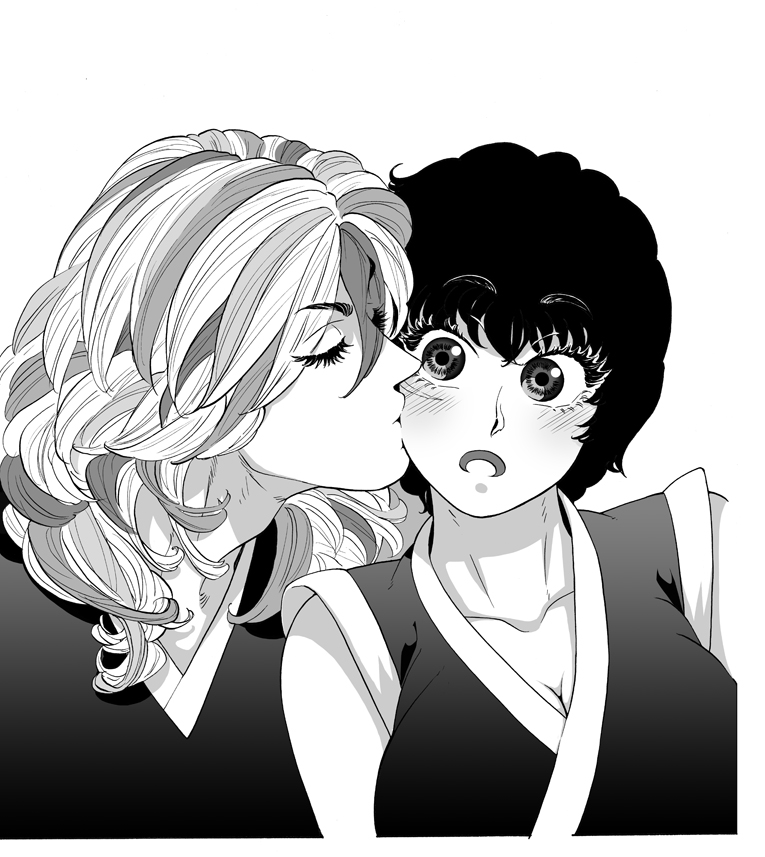 blush, brother_and_sister, kiss, nothiko, rin_(toriko), short_hair, siblings, sunny_(toriko)