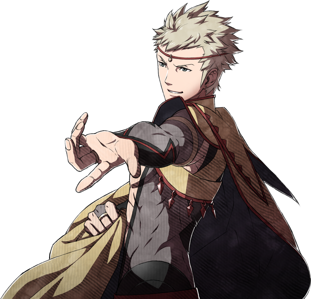 1boy, artist_request, blonde_hair, cowboy_shot, dark_mage_(fire_emblem_fates), earrings, fire_emblem, fire_emblem_fates