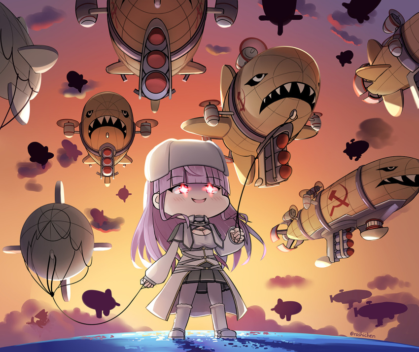 1girl, aircraft, capelet, chibi, command_&amp;_conquer, command_&amp;_conquer:_red_alert, command_&amp;_conquer:_red_alert_2, commentary_request