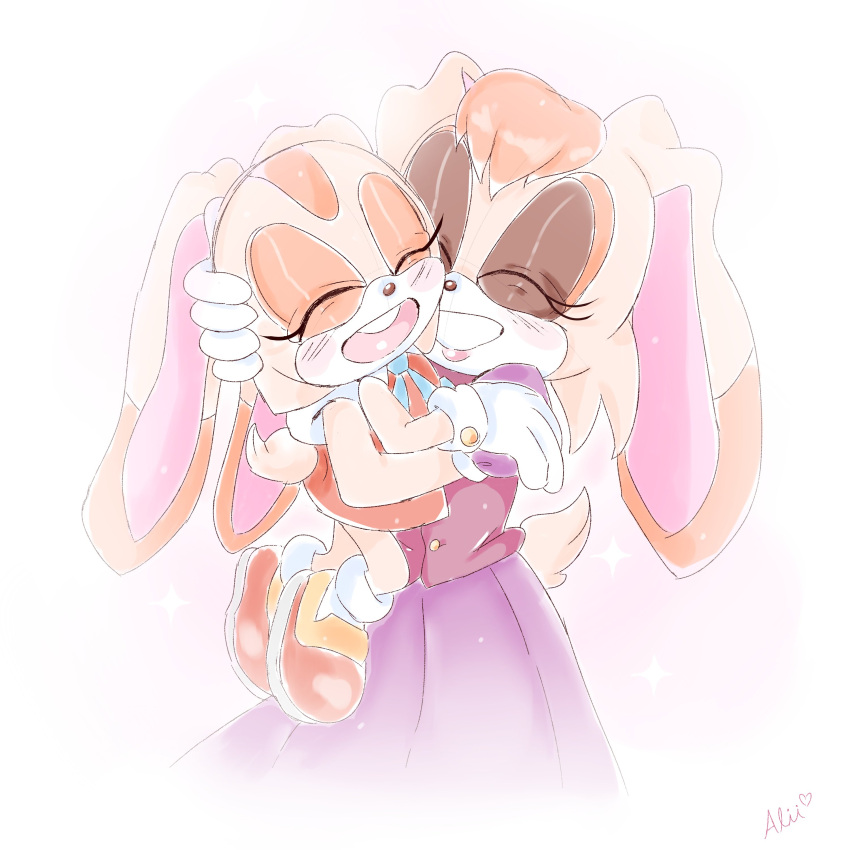 2girls, absurdres, alii_(piink_rose), animal_ears, artist_name, brown_fur, carrying, carrying_person